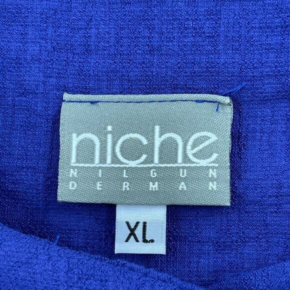 Niche Nilgun Derman Blue Button Front Tunic Top Artistic Lagenlook - Picture 8 of 10